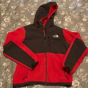 Gray and pink The North Face zip up